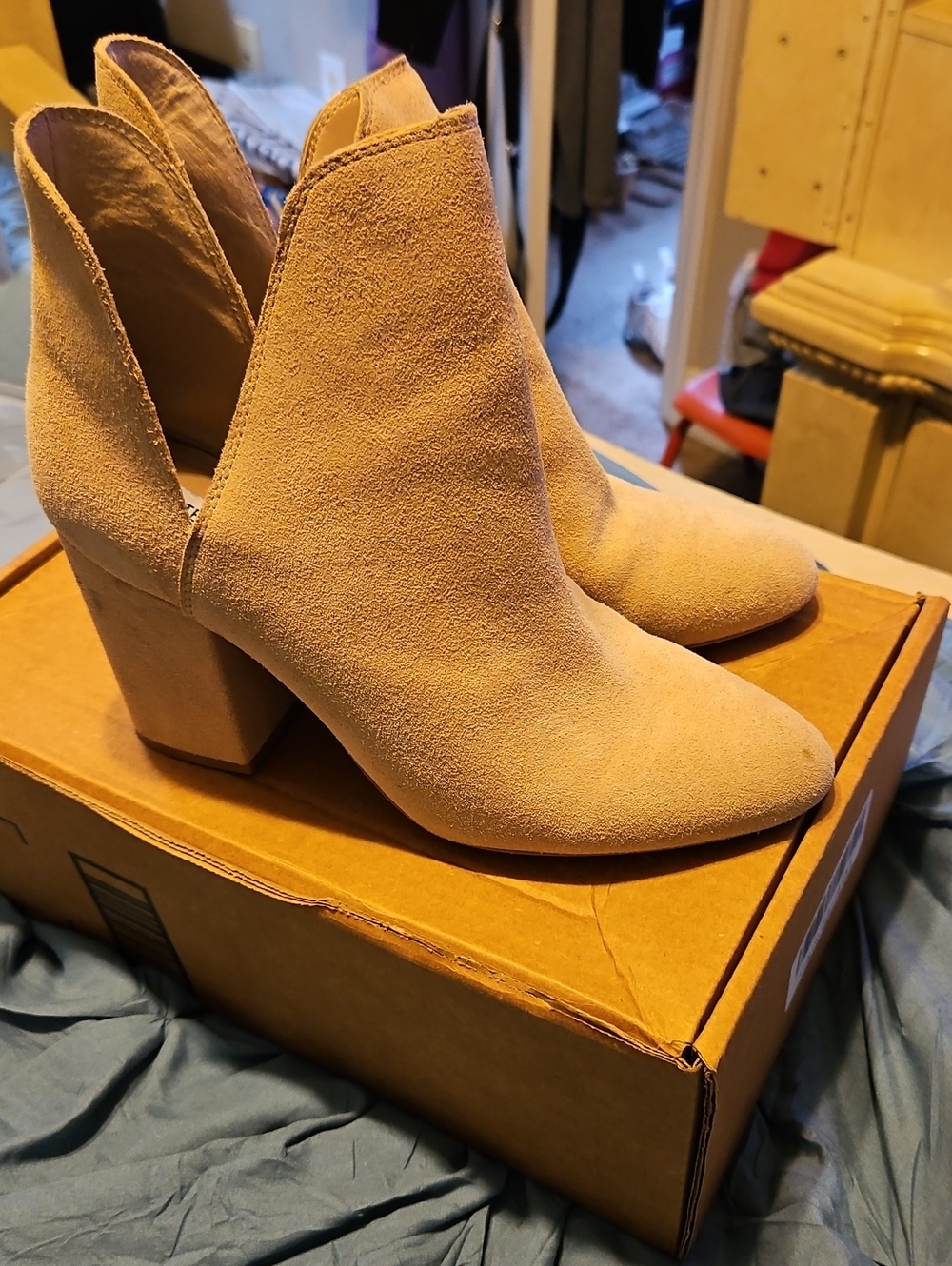 Steve Madden Taupe Suede Ankle Booties